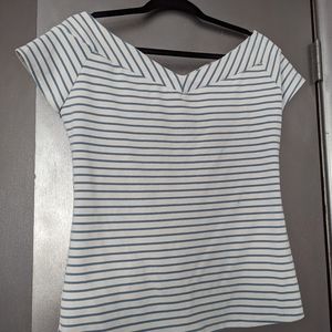 Unique Vintage Deena Blue and White Stripe Shirt - plus size